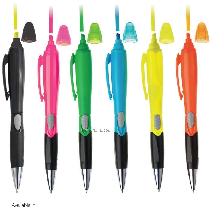 Champion Plastic Ballpoint Pen & Highlighter Combo