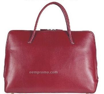 Brown Croco Calf Leather Handbag Brief
