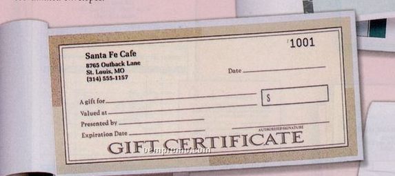 "Santa Fe" Book Format Designer Gift Certificate