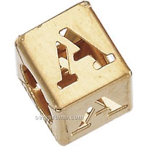 14ky 6-1/2mm Ladies' Block Initial A Charm