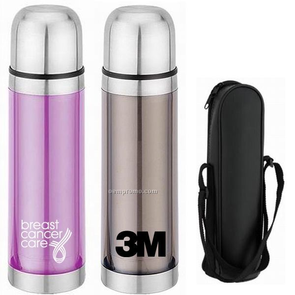 17 Oz. Stainless Steel Thermal Bottle With Push Button, Pour Spout