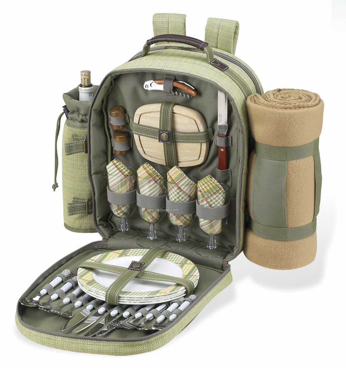 Hamptons Picnic Backpack With Blanket For Four.
