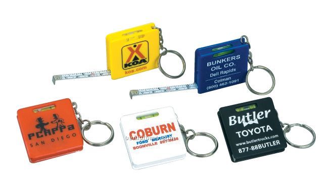 Measuring Tape With Level Keychain