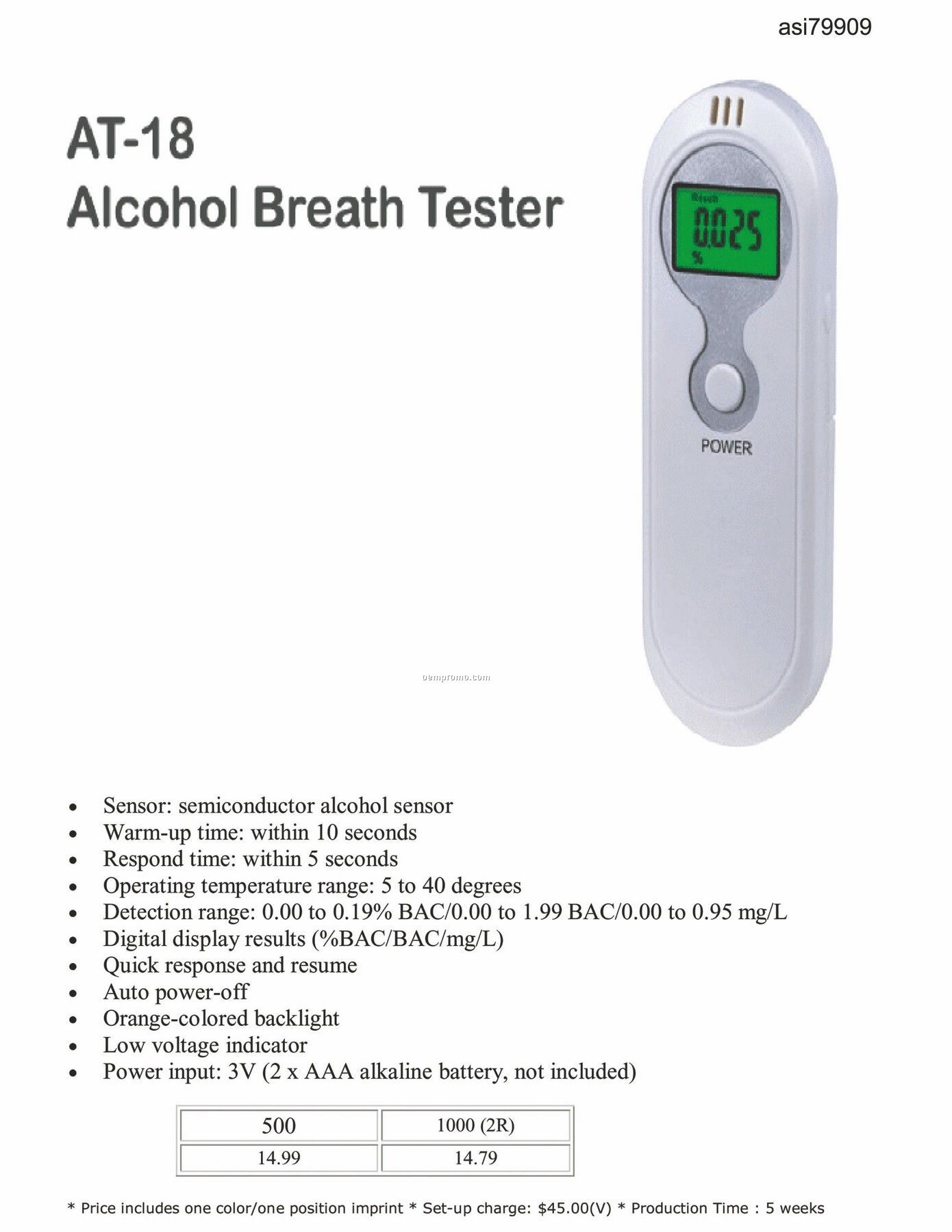 Oval Alcohol Breath Tester