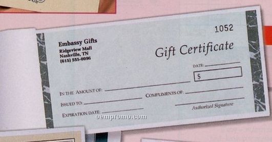 "Embassy" Book Format Designer Gift Certificate