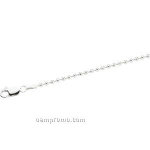 Ladies' 7" Sterling Silver 2mm Bead Chain Bracelet