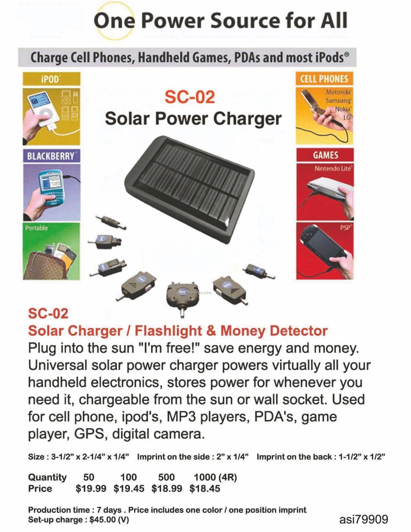 Solar Charger / Flashlight / Money Detector