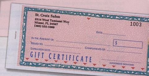 "St Croix" Book Format Designer Gift Certificate