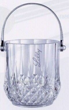 Gem Ice Bucket With Chrome Plated Handle / Diamond Cut Look (1.25 Quart)