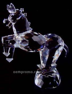 Optic Crystal Horse Figurine W/ Frosted Hooves