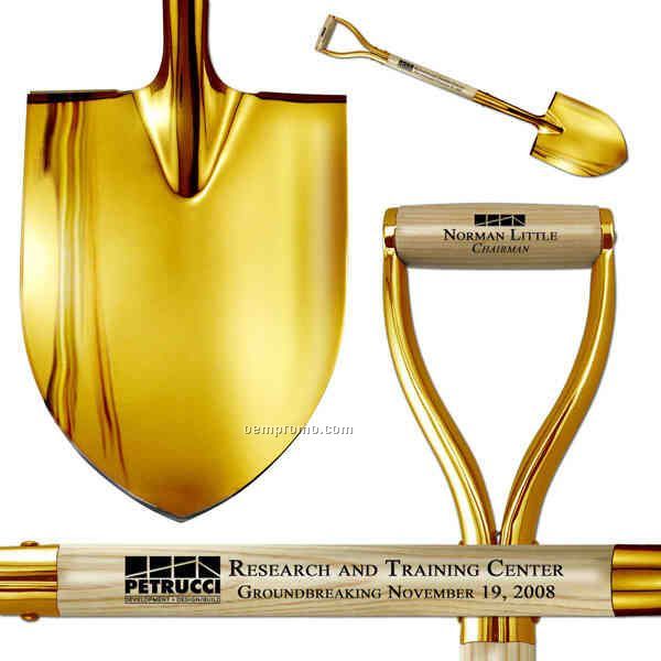 Show Gold Plated D-handle Groundbreaking Ceremonial Shovel