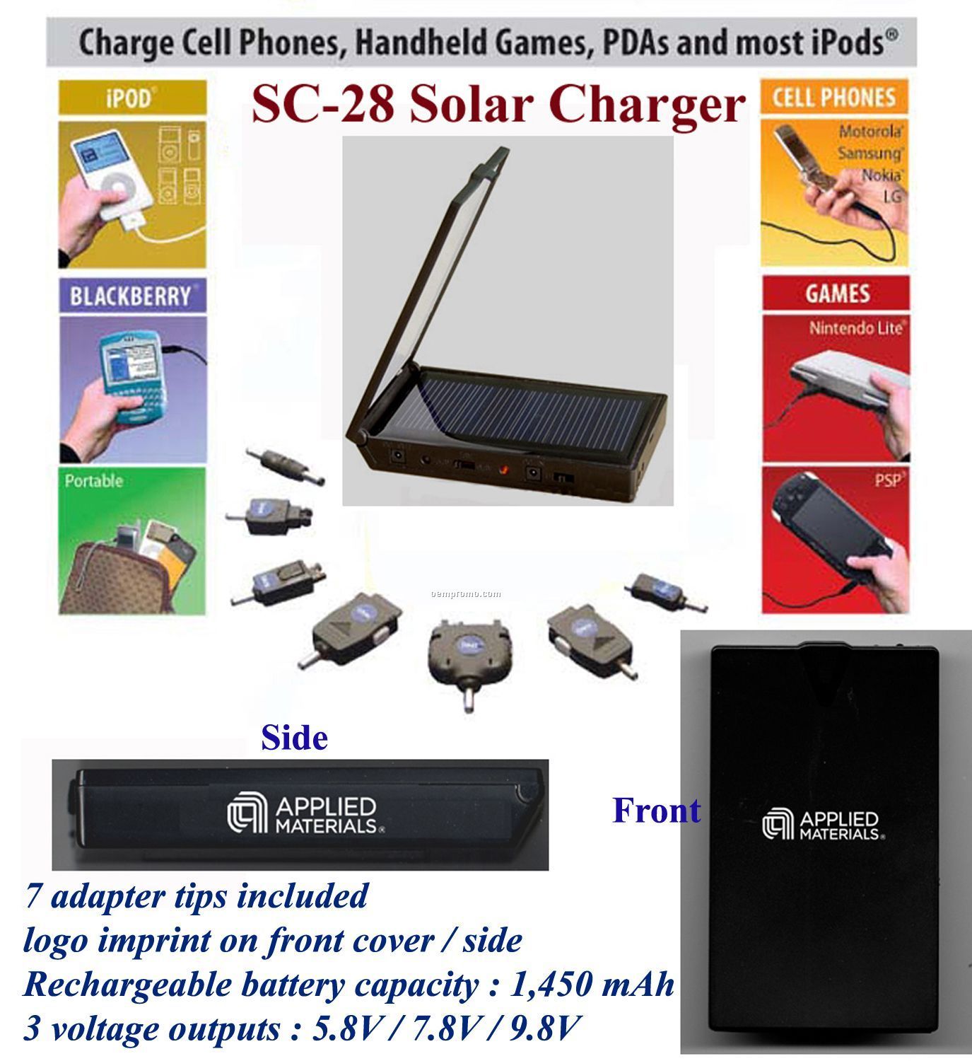 Solar Charger For Iphone, Ipod, Android, Blackberry, Htc