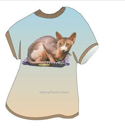 Sphynx Cat T Shirt Acrylic Coaster W/ Felt Back