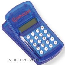 Translucent Blue Magnetic Calculator W/Clip (Printed)