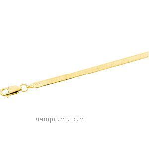 Ladies' 7" 14ky 3mm Flexible Herringbone Chain Bracelet