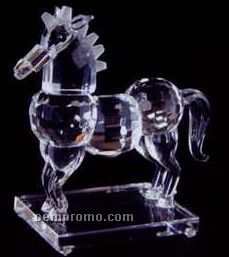 Optic Crystal Horse Figurine