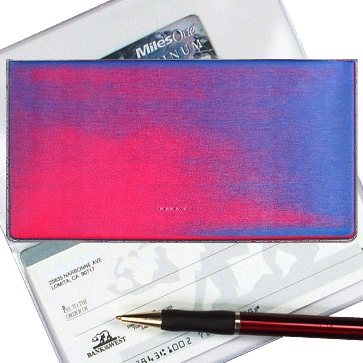 Pink/Purple/Blue 3d Lenticular Checkbook Cover (Stock)