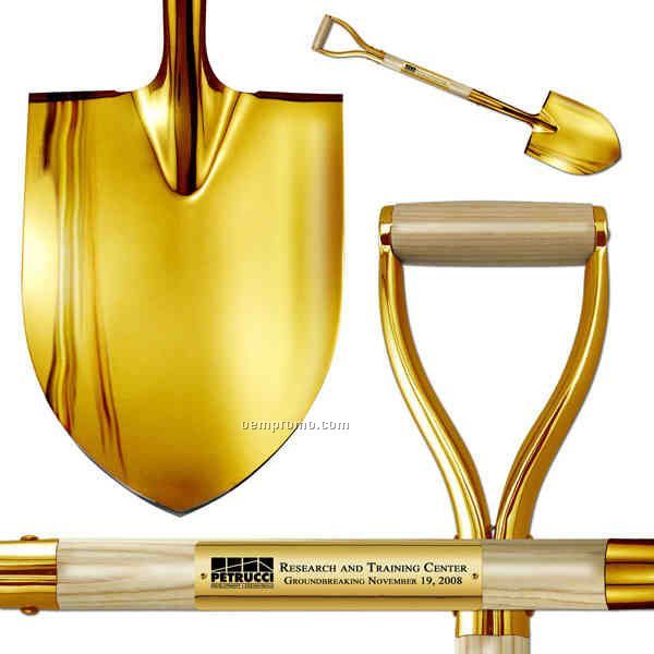 Show Gold Plated D-handle Groundbreaking Ceremonial Shovel
