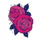 Stock Temporary Tattoo - 2 Red Roses (2"X2")