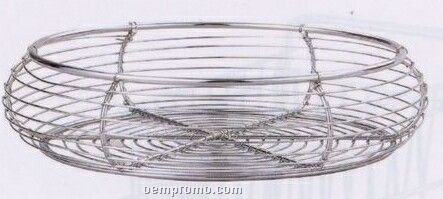 Chrome Plated Large Round Wire Basket (9 7/8"X2 3/8")