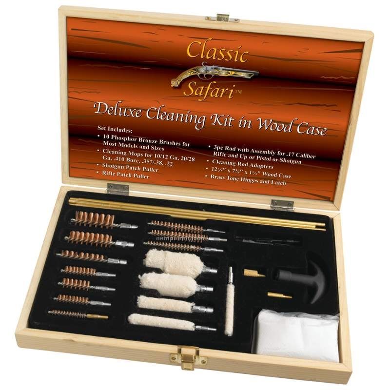 Deluxe Gun Cleaning Kit In Wood Case