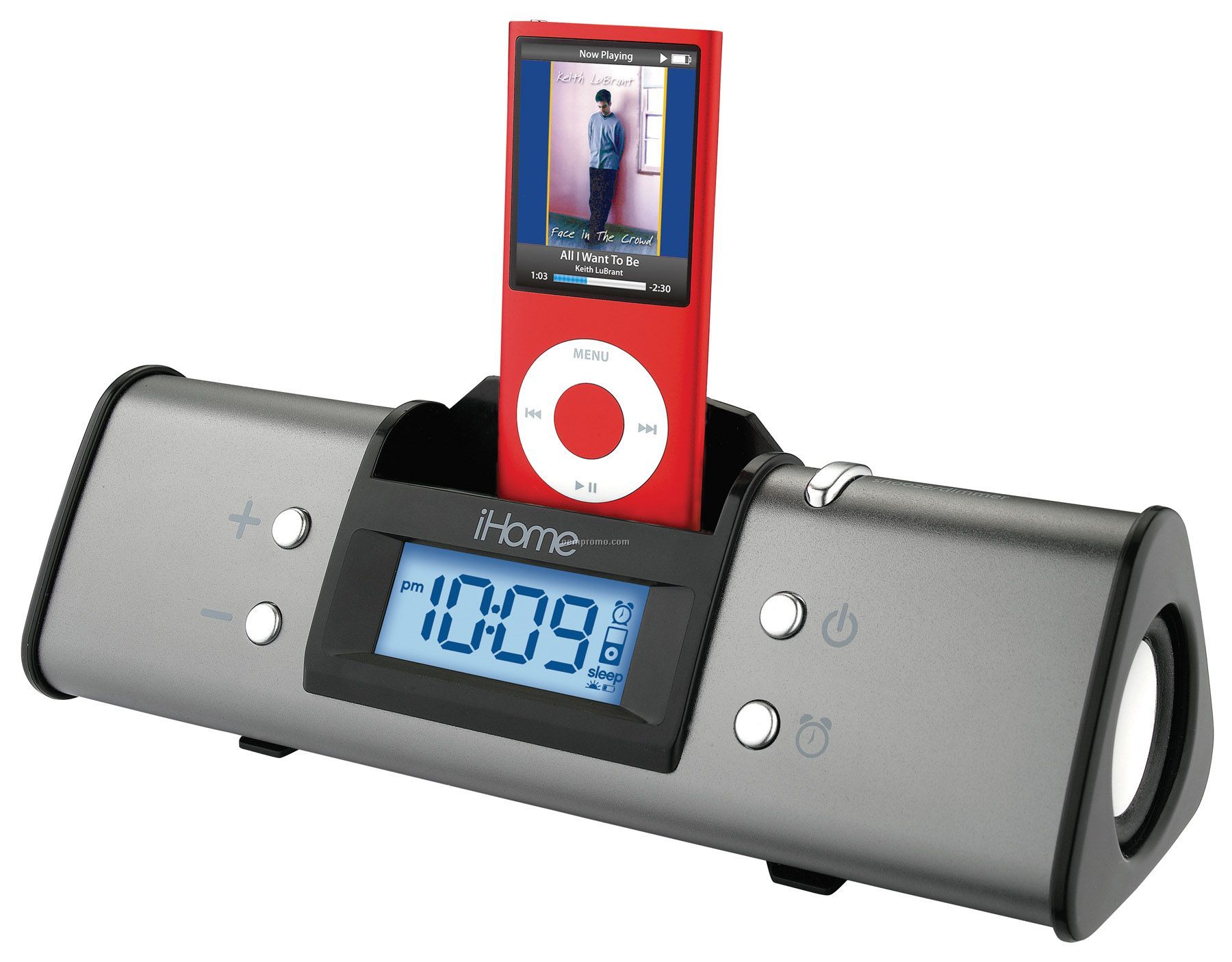 Ihome Portable Stereo Alarm Clock Speakers For Ipod