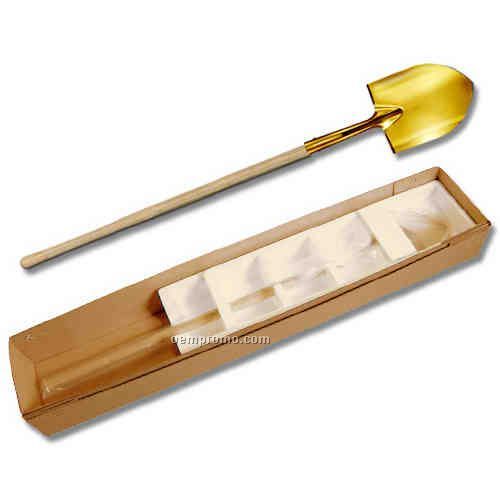 Show Gold Plated Long Handle Groundbreaking Ceremonial Shovel