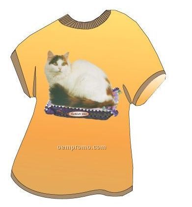 Turkish Van Cat T Shirt Acrylic Coaster W/ Felt Back
