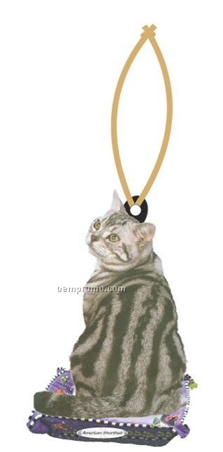 American Shorthair Cat Ornament W/ Mirrored Back (10 Square Inch)