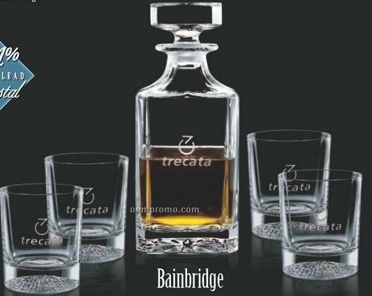 Bainbridge Decanter And 2 On The Rock Glasses