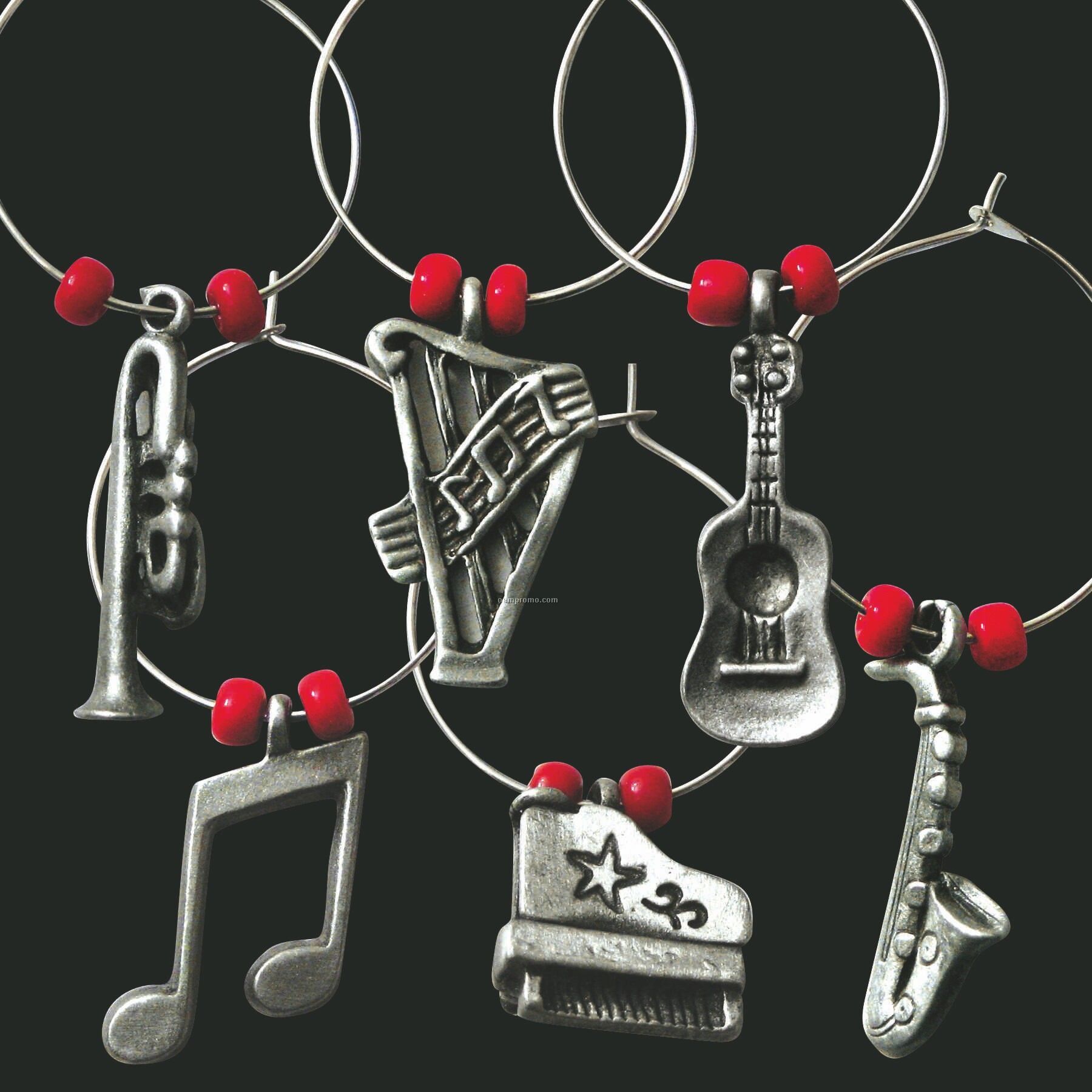 Music Stock Wine Pewter Charms