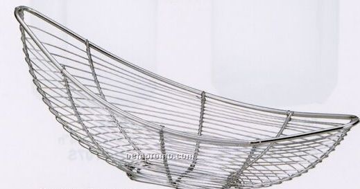 Chrome Plated Wire Canoe Basket