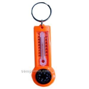 Compass,Thermometer Key Ring