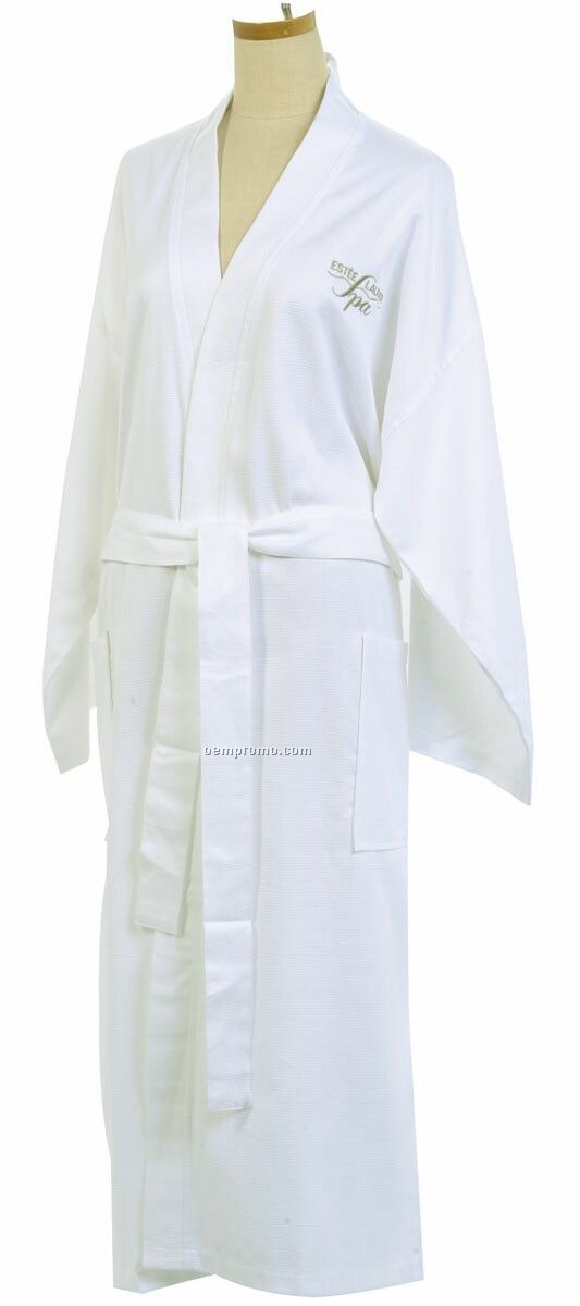 Modal Waffle Weave Robe - Embroidered