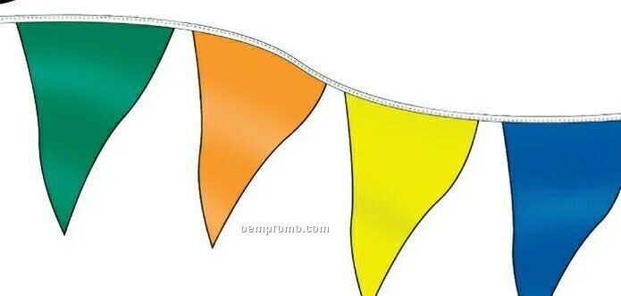 60' Stock Poly Pennants W/ 24 Per String - Blue/Yellow