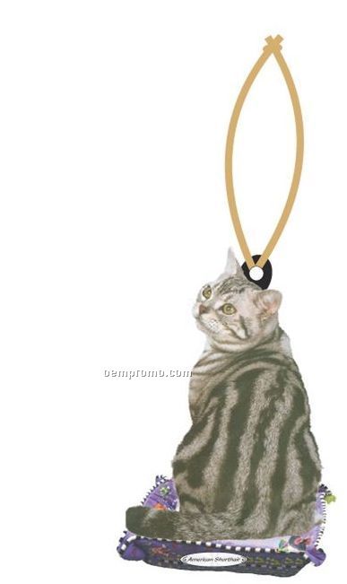 American Shorthair Cat Ornament W/ Mirrored Back (12 Square Inch)