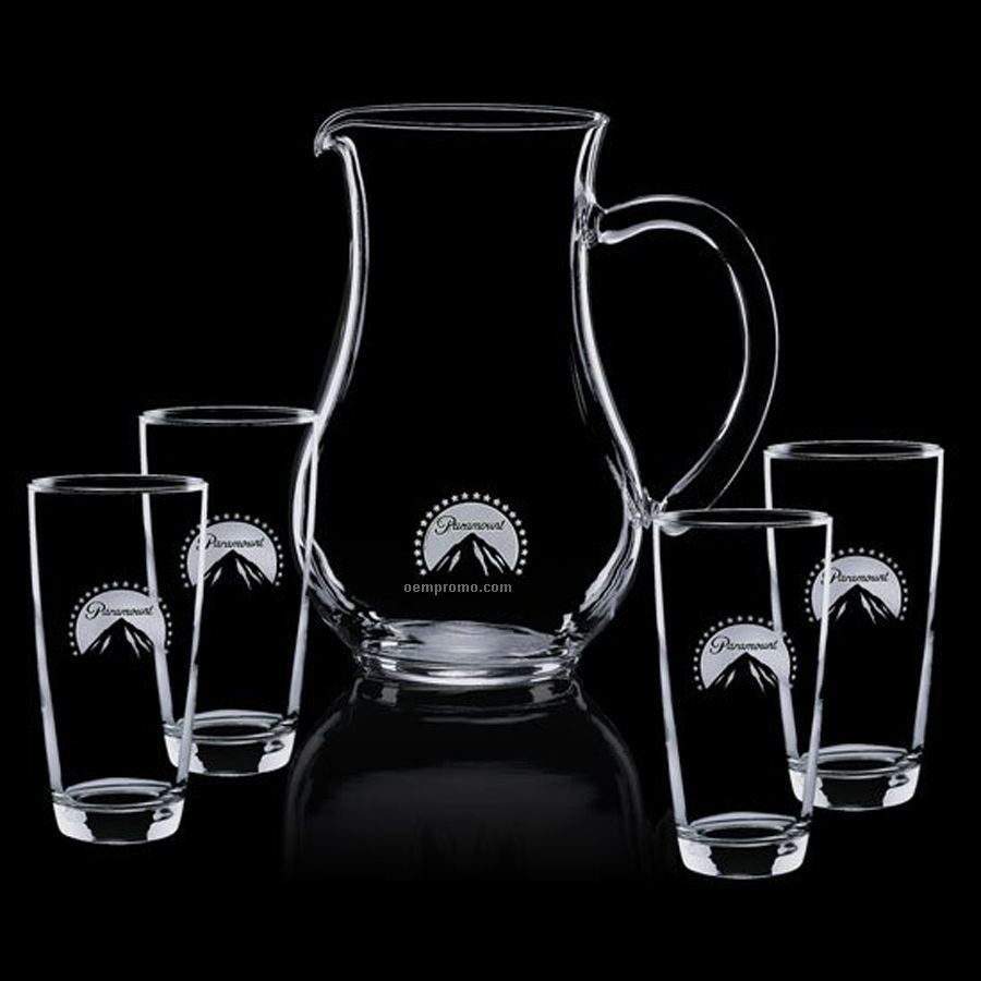 Carberry Pitcher With 4 Hiball Glasses