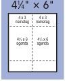 Classic Name Tag Agenda Paper Insert - 4 Color (4 1/4"X6" & 4"X3")