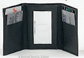 Men's Lamb Skin Tri-fold Wallet W/ Double Money Compartment