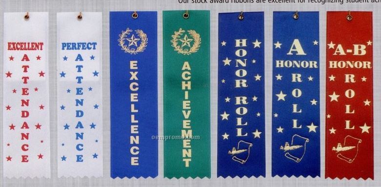 Stock Award Ribbon (Pinked Top) - Excellence