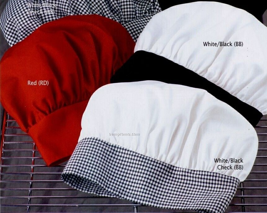 White / Black Chef Designs Chef Hat