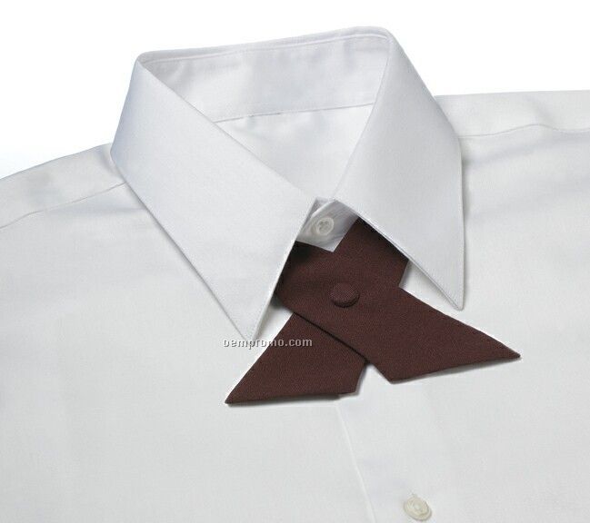 Wolfmark Poplin Crossovers Covered Button Tie - Maroon