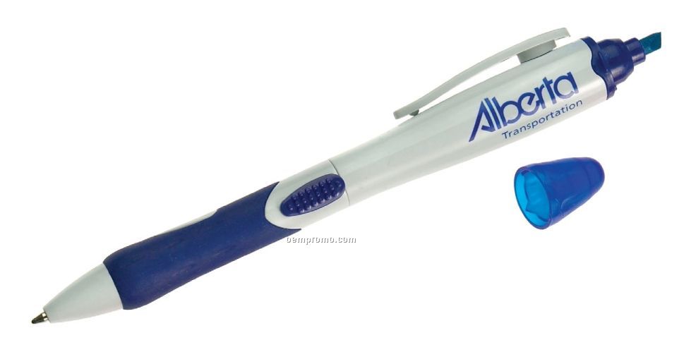 Point Plastic Ballpoint Pen & Highlighter Combo