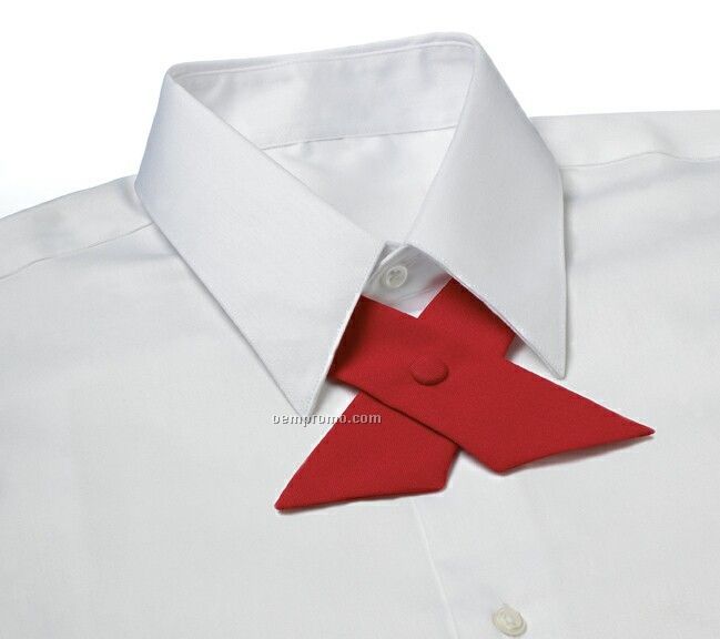 Wolfmark Poplin Crossovers Covered Button Tie - Red