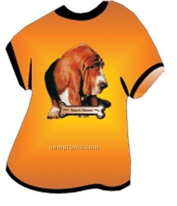 Basset Hound Dog T Shirt Acrylic Coaster W/ Felt Back
