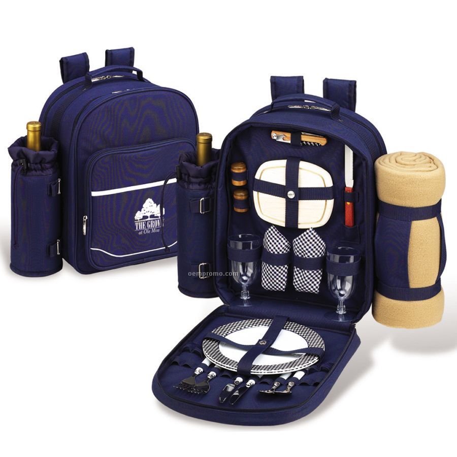Bold Picnic Backpack Cooler For Two With Blanket