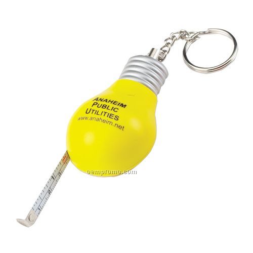 Light Bulb Tape Measure Key Tag