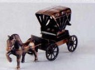 Early American Bronze Metal Pencil Sharpener - Wagon W/ Horse