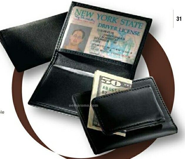 Magnetic Money Clip Card Case With Window