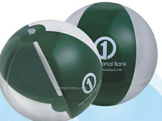 16" Inflatable Forest Green & Clear Beach Ball